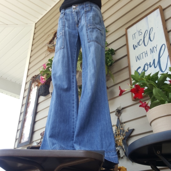 JOIE ♡ Sweet Cute 'n Sexy Faded Distressed Denim Skinny Coupe Cut Flare Jeans 27 - Picture 7 of 16